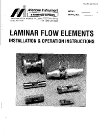 Thumbnail of document Manual - 50MK10 Laminar Flow Elements